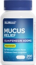 ValuMeds Mucus Relief Guaifenesin 400mg (200 cápsulas) TENIENDO Maximum Strength ANTE Mucus Thinning for Colds, Chest Congestion, Flu, Coughing Ø Expectorant &amp; Decongestant
