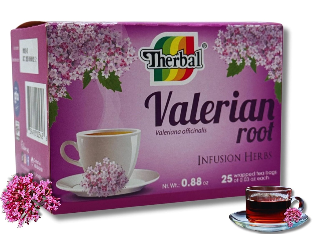 VALERIAN ROOT TEA 25 BAGS 1 G. EACH TE DE VALERIANA Exp 09/2023 or later