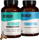 FreshCap Mushrooms Immunity Bundle (Turkey Tail Capsules y Ultimate Mushroom Complex Capsules)