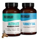 FreshCap Mushrooms Immunity Bundle (Turkey Tail Capsules y Ultimate Mushroom Complex Capsules)