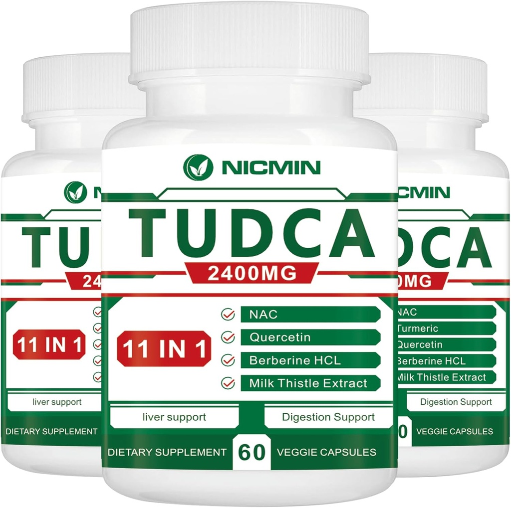 TUDCA Suplementos 2400MG, Complejo de Salas Bile para Detox Liver &amp; Gallbladder Cleanse, Anti-Aging for Men and Women, Digestive Health 180 Capsules