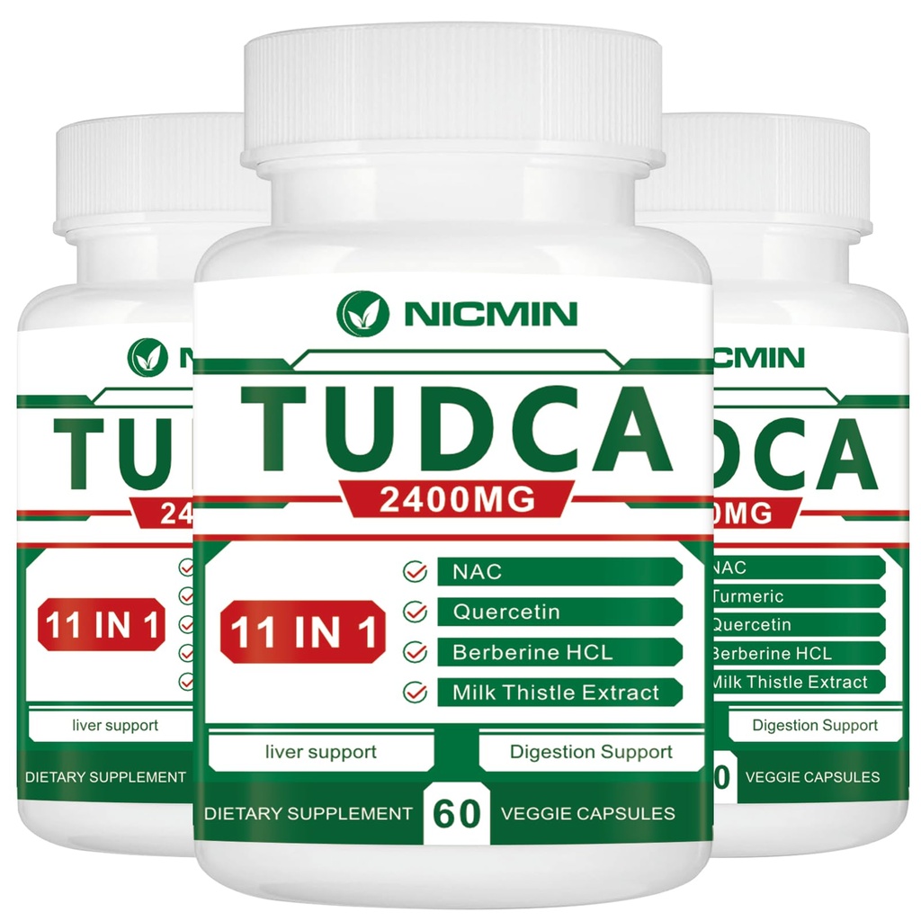TUDCA Suplementos 2400MG, Complejo de Salas Bile para Detox Liver &amp; Gallbladder Cleanse, Anti-Aging for Men and Women, Digestive Health 180 Capsules