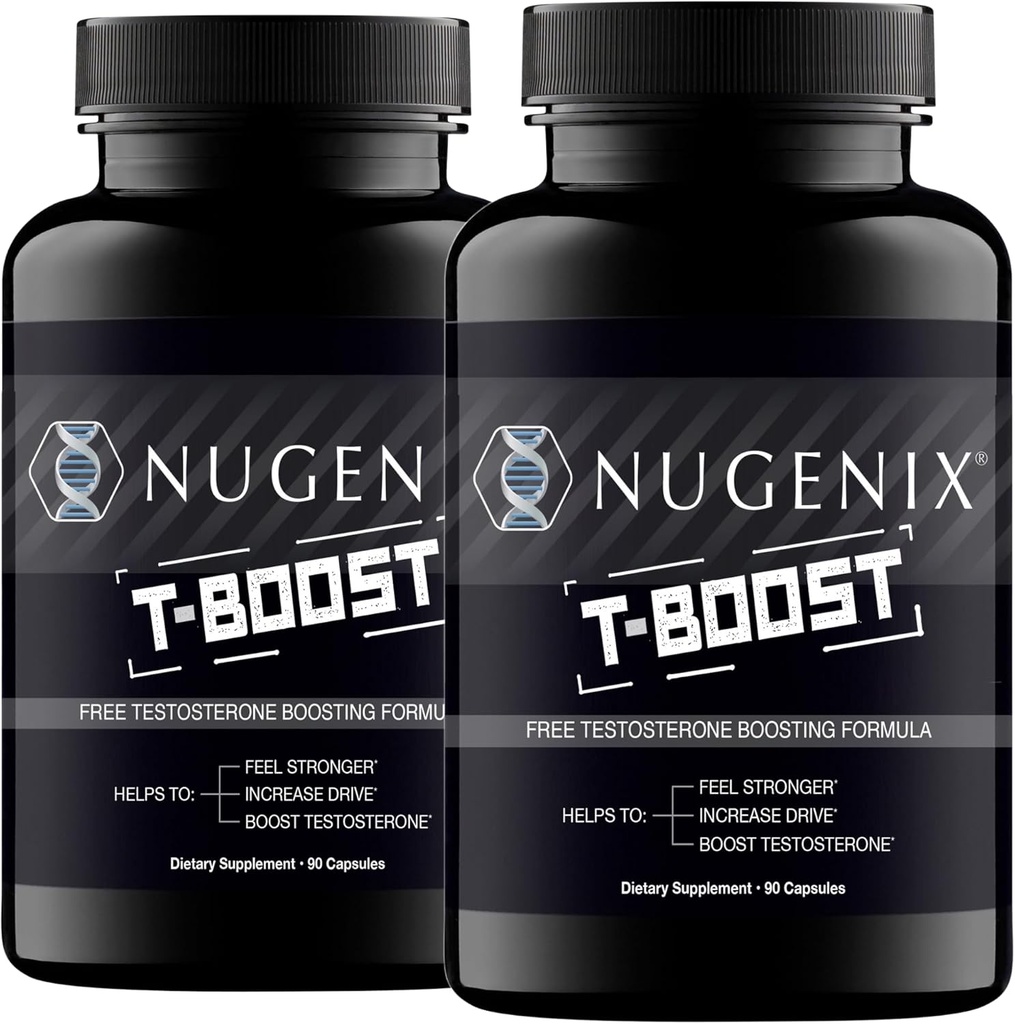Nugenix T Boost - Suplemento de Booster de Testosterona Libre para Hombres, 180 Conde