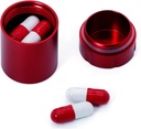 Caja de Aluminio de Aleación de Aluminio para Viajar, Caja de Píldora impermeable Organizador, Pocket Daliy Pill Holder Pill Container for Medicine Vitamin Fish Oils (Red)