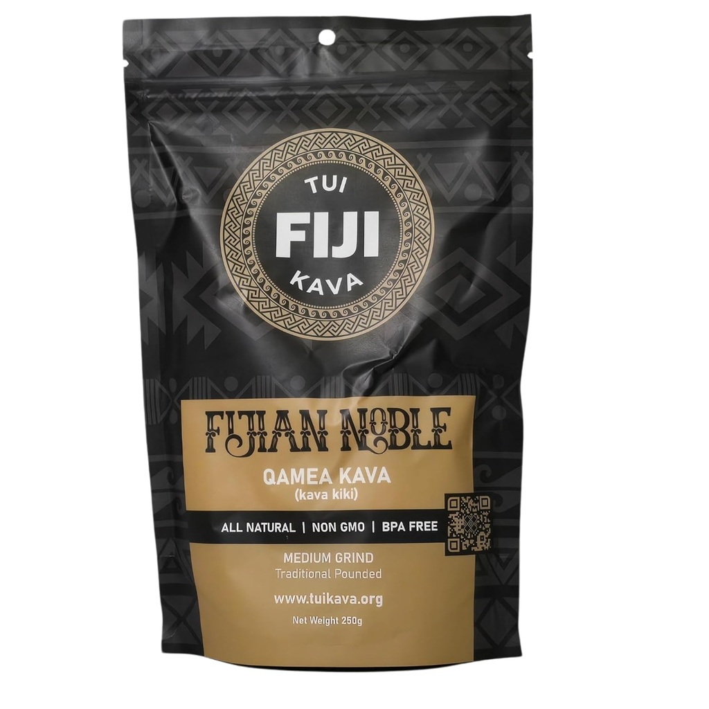 TUI KAVA PREMIUM WELLNESS KAVA -TRADITIONAL Fijian Noble Pounded Medium Grind 250g (8.8oz) - TRIAL SIZE ANTE Very Heady Daytime Kava ← All Natural Relaxation Silencio Incrementar Focus TENIDO Soporte para calmantes ANTE STRAINER BAG REQUIRED.