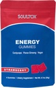 Soultox Energy Mushroom Gummies Strawberry - Fórmula Vegana con Ginseng, Cordyceps, Caffeine, Vitamina B12 - Boosts Energy and Cognitive Function - Natural Ingredients - 10 Pack