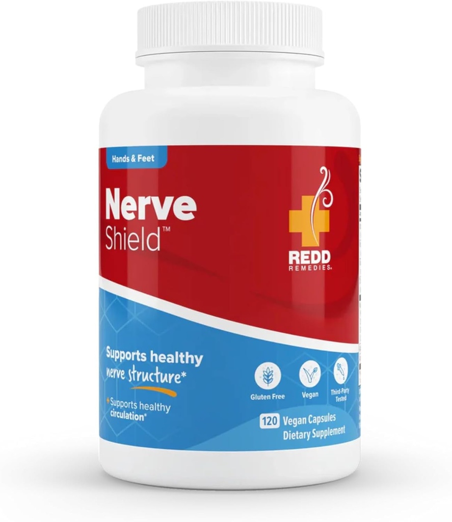 Remedios Redd, Escudo Nerve, soporta la estructura y circulación de Nerve saludable, 120 cápsulas Vegan