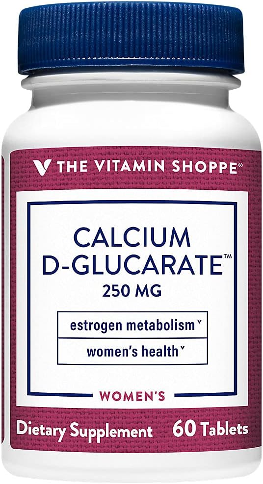 The Vitamin Shoppe Calcium D-Glucarate 250MG, Natural Substance for Women's Health That Supports Estrogen Metabolism &amp; Hormone Balance Through Detoxification (60 Tablets)
