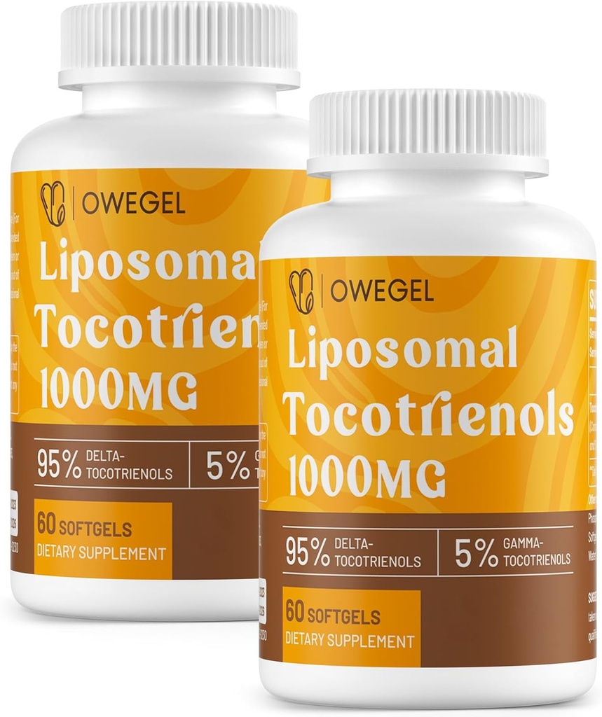 Vitamina E Tocotrienols Suplementos 1000mg - High Potency Liposomal Tocotrienol Capsules,95% Delta & 5% Gamma Tocotrienols Support Skin,Bone,Antioxidant,120 Softgels