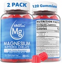 Magnesium Gummies - Complejo de Magnesio Triple, Magnesium Glycinate Gummies ← Magnesium Glycinate, Malate, Citrate w/ D3 B6 B12, para la calma, el sueño &amp; el músculo cárntico ← Absorción alta ¦ Vegan, 2 Pack