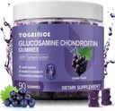 Glucosamine Chondroitin Gummies Sugar Free,Extra Strength 1500mg Glucosamine with MSM & Turmeric,Joint Support Gummies Suplementos para Hombres Mujeres, para la flexibilidad conjunta &amp; Bone Health, 90 Conde V01