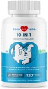 10 en 1 Multivitamínico para Perros - 120 Tabletas Chewable con Glucosamina y Condroitina - Aceite de pescado & vitaminas con Coq10 para la salud del corazón, Gut &amp; Immune Support