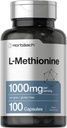 Horbäach L-Methionine 1000mg  100 Capsules ← Non-GMO, Gluten Free ← Free Form Supplement