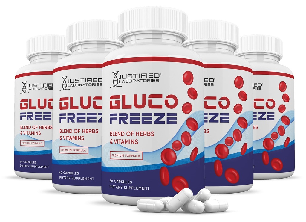 Justified Laboratories (5 Pack) Glucofreeze Premium Formula 688MG 300 Capsules