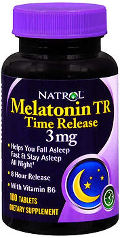 Natrol Melatonina 3 mg Time Release, Dietary Supplement to Minimize Wake Ups, Nighttime Sleep Aid, 100 Tablets, Hasta 100 Day Supply