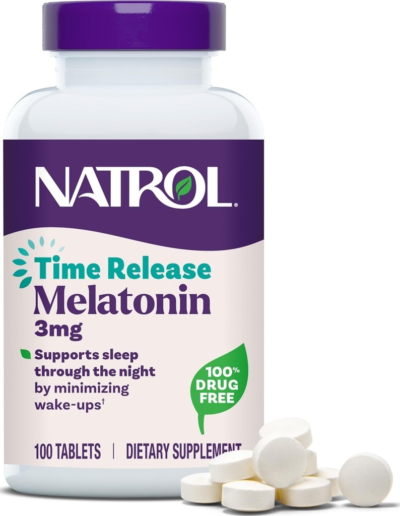 Natrol Melatonin Timed Release Tablets, 100 Count (Pack of 3)