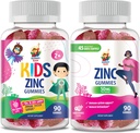 Zinc Gummies para adultos " Zinc Gummies para niños. Zinc Chewable Gummy for Immune Support - Powerful Natural Antioxidant Non-GMO Suplemento para niños Hombre Mujer Adultos