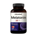 NatureBell Melatonin 20mg - 365 Lozenges - Asistencia para el sueño diario para adultos - Suplemento para la relajación nocturna Apoyo* - Dissolves Fast