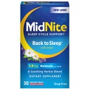 MidNite Volver a Sleep Low Dose, 1,5 mg Melatonin Sleep Aid, Non-Habit Forming, Herbal Dietary Supplement for Adults, Drug-Free, Gluten-Free, Lactose-Free, Vegetarian, Vegan, 30 Quick Melt Tablets
