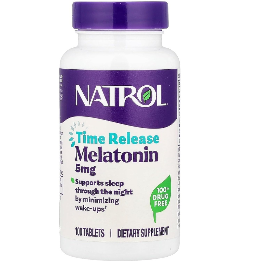 Natrol Melatonin Time Release 5mg Tablets 100 ea ( Packs de 4)