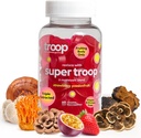 Troop Super 6 Mushroom Gummies — Immunity, Energy and Mood Boost — Triple-Extracted Fruiting Body — Vegan, 60 Conteo