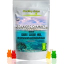 Sea Moss Gummies - Irish Sea Moss - Raw Organic Wildcrafted Sun-Dried Seamoss Powder y Gel - con Fledderwrack Burdock Root – Alkaline Keto Vegan Non-GMO Diet – Skin & Detox (Assorti)