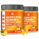 (2 Pack) Azúcar Quercetina Libre con Gummies Bromelain para Adultos Niños - Inmuno, Antioxidante, Soporte Estacional, 1000 mg Quercetina Suplementos con Bromelaina, Zinc, Elderberry, Vitamina C D3 E, 120 Conde