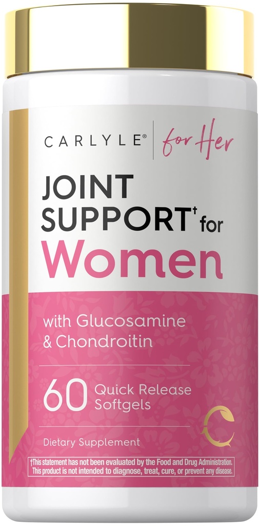 Carlyle Joint Support for Women tención 60 Softgels tención Complejo con Peptides Omega-3 y Collagen ← Non-GMO, Gluten Free