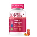 SmartyPants Multivitamin Gummy for Women 50 and Over, Omega 3 (DHA/EPA), Methylfolate, CoQ10, Vitamina D3, C, Vitamina B12, B6, A, K, Biotin, Gluten Free, 90 Conde (30 Day Supply)