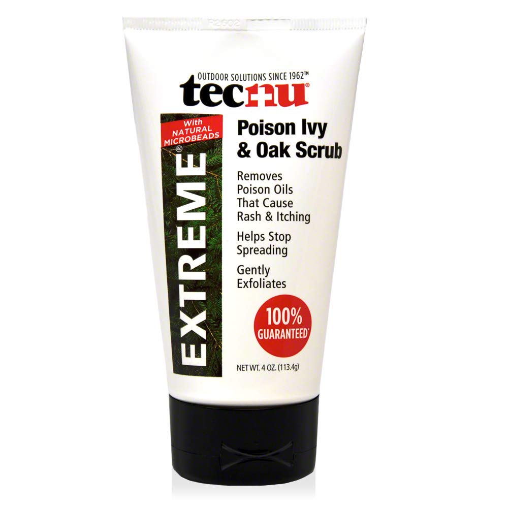 Tecnu Extreme Poison Ivy y Oak Scrub, elimina los aceites vegetales venenosos que causan sarpullido y picazón, Blanco 4 onzas