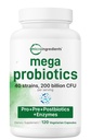 Micro Ingredientes Probióticos 200 Billones CFU, 120 Veggie Capsules ← Mega Probióticos para Hombres &amp; Mujeres TENIDO 40 Estragos con Prebióticos, Postbióticos & Enzymes Digestivos