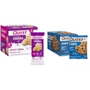 Quest Nutrition Frosted Cookies Twin Pack Pastel de Cumpleaños 1g Azúcar 10g Protein 2g Net Carbs Gluten Gratis 8 Conde &amp; Chocolate Chip Protein Cookie 12 Conde