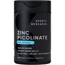 Sports Research High Potency Zinc Picolinate 50mg con aceite de coco orgánico TENIDO Altamente Absorbable Zinc Suplemento para la función de inzyme saludable - No GMO Tested &amp; Gluten-Free (120 Liquid Softgels)