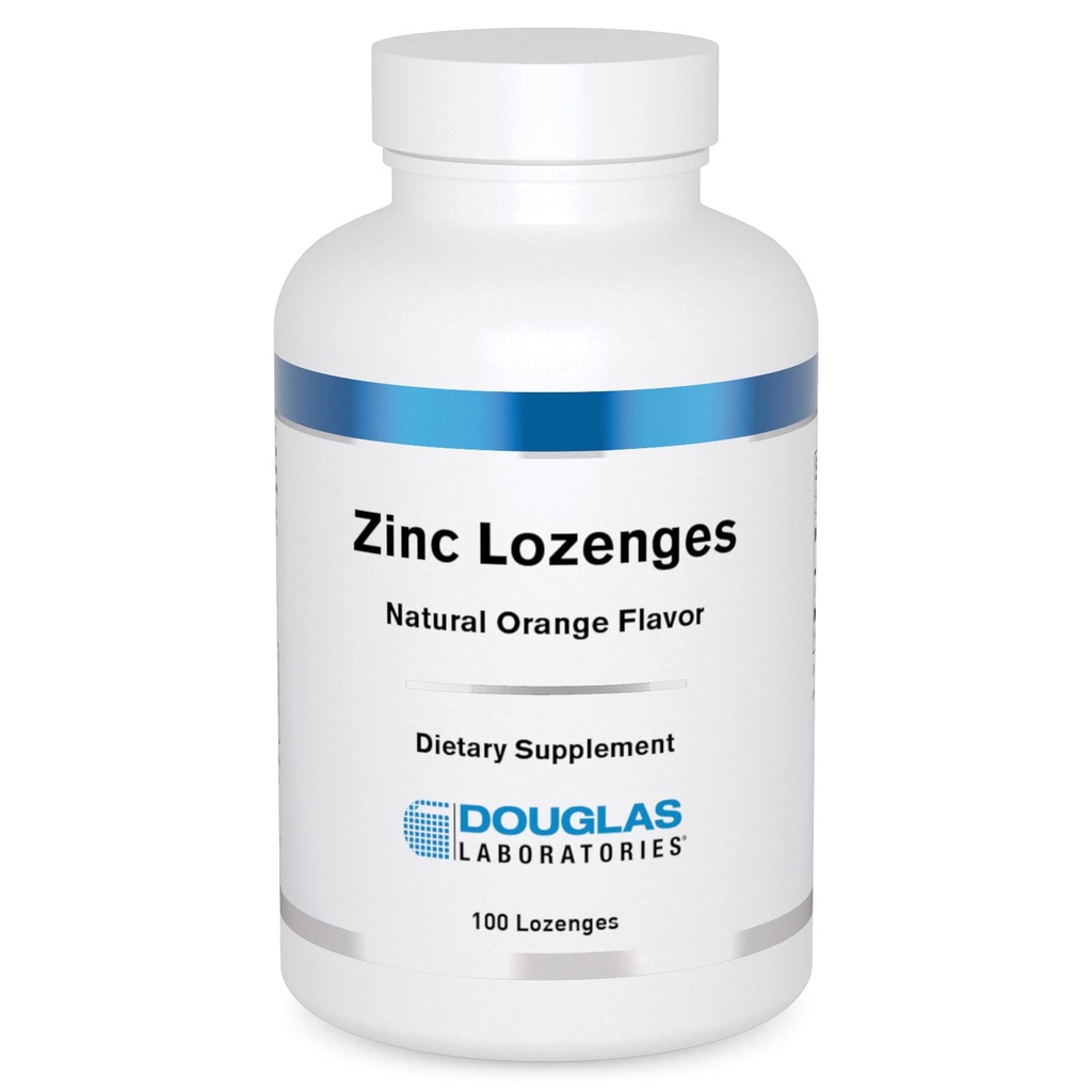 Douglas Laboratories Zinc Lozenges ← Soporte para funciones inmunitarias* ← 100 Lozenges Silencio Natural Orange Flavor