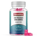 Zinc Gummies - Zinc Picolinate 50mg, Sugar Gratis, Altamente Absorbable Zinc Picolinate Suplemento para Adultos Niños, Apoyo Crecimiento, Función Inmunitaria, Salud de la piel, 60 Gummies