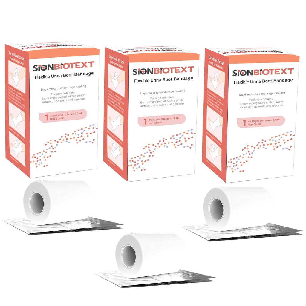 Unna Boot Zinc Banda de Compresión Flexible Mantener el Medio Ambiente de Sanación Moistral Médico Vestido Wrap Gauze EMS First Aid Supplies 4 pulgadas X 30 Foot Roll