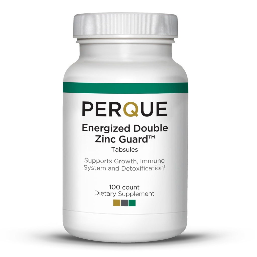 PERQUE Energized Double Zinc Guard 100 Tabs – Dual-Form Zinc Supplement with Picolinate & Citrate – Supports Immune, Skin & Cellular Health – High-Absorption, Non-GMO, Gluten-Free Formula – 100ct