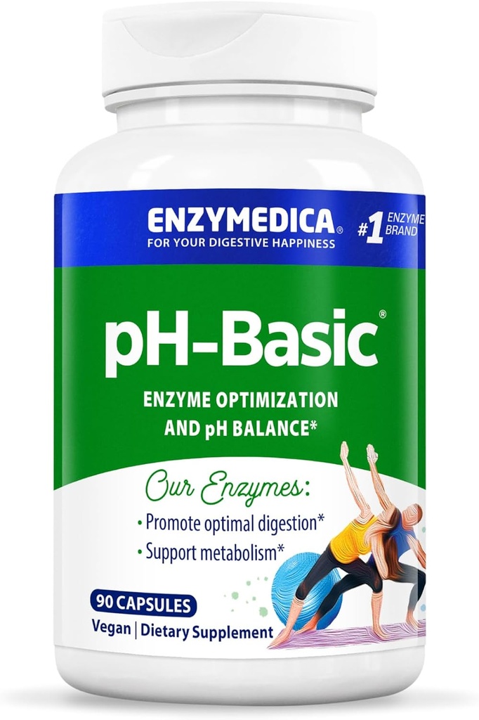 Enzymedica, pH-Basic, Incluye Enzimas Digestivas, Nutrientes " Herbs, soporta Digestión Saludable " Saldo pH, 90 Cuenta
