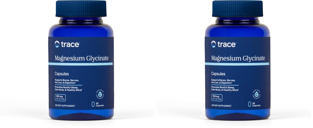 Trace Minerals Magnesium Glycinate - Gentle Magnesium Glycinate Supplement for Healthy Sleep & Relaxation Support - Healthy Mind & Energy - Vegan - Gluten-Free - 90 Count (90 Servings) (Pack of 2)