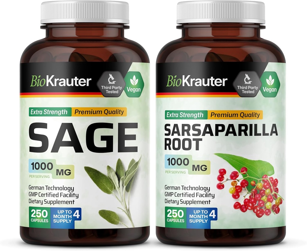 BIO KRAUTER Sage 250 cápsulas " Sarsaparilla 250 cápsulas