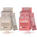mellö Magnesium Superblend Bundle - Pomegranate & Unflavored - Magnesium Glycinate with L-Theanine, GABA &amp; Trace Minerals - Supports Sleep, Relaxation, and Balanced Energy - 2 x 10-Packs