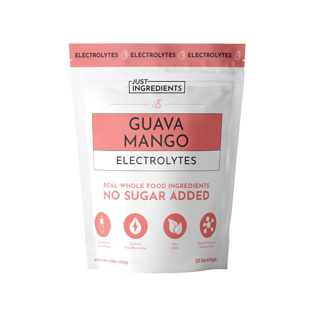 Guava Mango Electrolytes – 30‑Serving Hydration Drink Mix with Coconut Water, Sea Salt, and Trace Minerals – Supports Hydration, Recovery, and Electrolyte Balance*