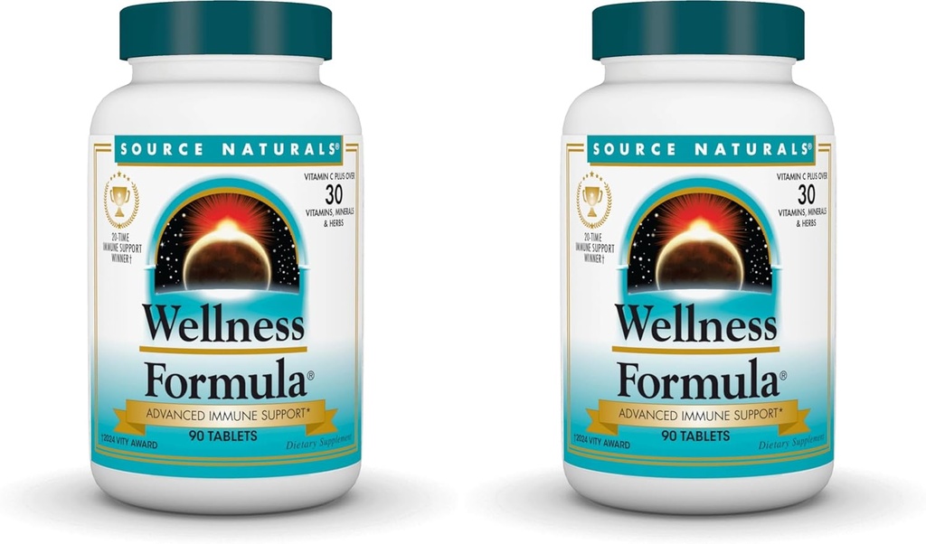 Fuente Natural Wellness Fórmula Bio-Alineado Vitaminas " Herbal Defense - Immune System Support Suplemento " Immunity Booster* - 90 Tablets (Pack of 2)