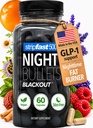 Píldoras nocturnas Píldoras de pérdida de peso para hombres de mujeres, quemador de grasa de noche libre, apoyo GLP-1, supresor de apetito, píldoras dietéticas con Ashwagandha & CLA, 60 cápsulas