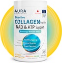 AURA VERISOL® Bioactive Collagen Peptides® Powder with Patented NAD+ " ATP Boosters, Advanced Cellular Rejuvenation System, Healthy Aging & DNA Repair, Unflavored, Made in Canada, 31 Servings.