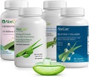 AloeCure Organic Aloe Vera Capsules Pack - 4 Piezas - Melatonina + Collagen, VeraFlex, Aloe Vera Capsules, Probiotic + Enzyme