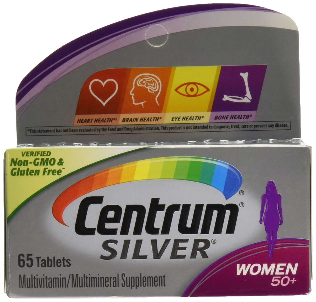 Centrum Silver Women's Multivitamin Supplement, 65 Count, Pack of 2