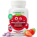 Kids Multivitamin with Iron & Minerals Chewable Tablets - Mixed Fruit Flavor - Vegetarian, GMO-Free, Nut Free - Dietary Supplement - Digestive Support for Children - 120 Chewables",