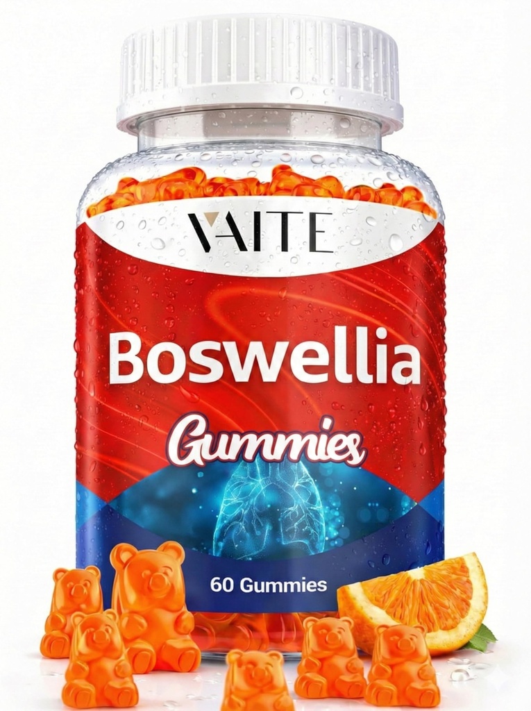 VAITE Boswellia Serrata Gummies 1200mg - Indian Frankincense Extract with Boswellic Acid, Plant-Based Supplement, Joint Support Health Formula, Non-GMO, Gluten-Free, Sugar-Free, 60 Chewables
