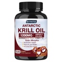 Krill Oil 1200mg, Antarctic Krill Oil Omega 3 Supplement with EPA, DHA，Astaxanthin & Phospholipids for Heart & Brain & Joint Health, No Fishy Aftertaste,120 Softgels (60 Servings)